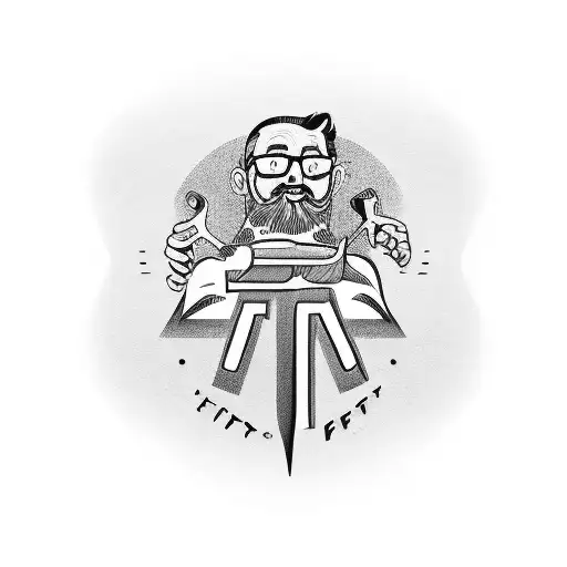 logo for " lefty the barber", "lefty" in brus stroke cursive "the" under the first word with barber in brush stroke bold tattoo design idea