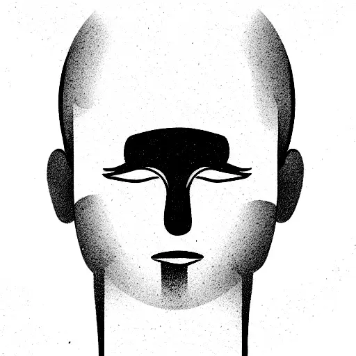 a guy taking off a mask showing half face crying tattoo design idea