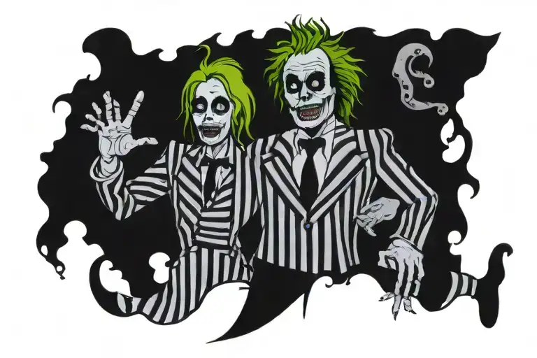 beetlejuice beetlejuice beetlejuice "im the ghost with the most babes." tattoo design idea