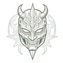 Rey mysterio mask with devil horns tattoo design idea