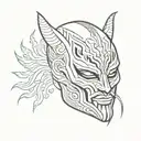 Rey mysterio mask with devil horns tattoo design idea