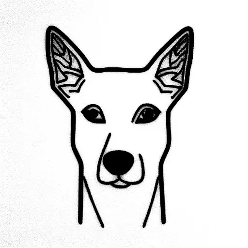 basenji tattoo design idea