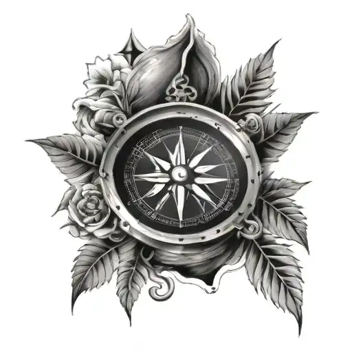 3d compass chest tattoo tattoo design idea