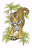 tiger bamboo forest tattoo design idea
