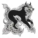 fenrir and vikings tattoo design idea