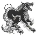fenrir and vikings tattoo design idea