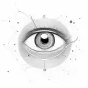 A minimalist design featuring an open eye with abstract lines extending outward, symbolizing the limitless possibilities tattoo design idea