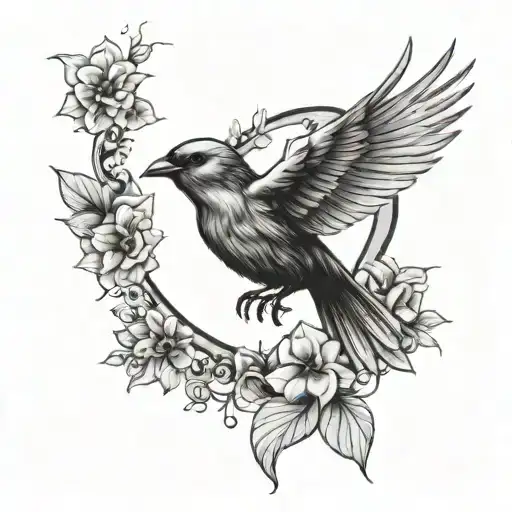 flight, stregth, resilence, growth love and struggle tattoo design idea