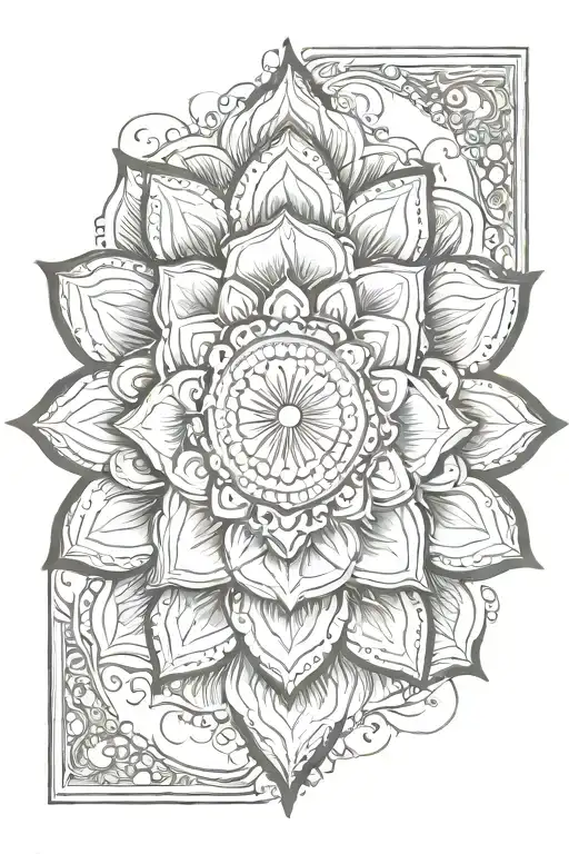 lotus et 7 chakras radiating light tattoo design idea