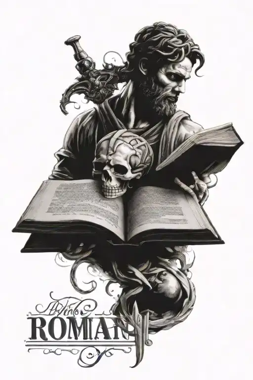 bible verse roman's 8:18 tattoo design idea