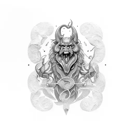 Lettering calligrafy with ghotic style write "Usque ad Finem" tattoo design idea