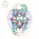 Fractal mixed with nature  tattoo design idea