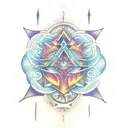 Fractal mixed with nature  tattoo design idea