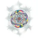 Fractal mixed with nature  tattoo design idea