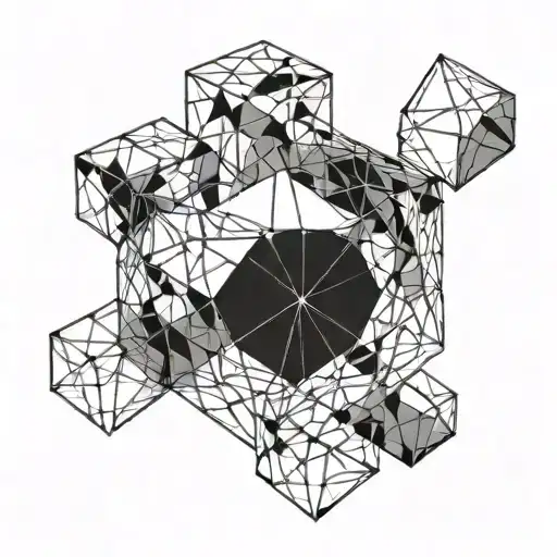tesseract cube tattoo design idea
