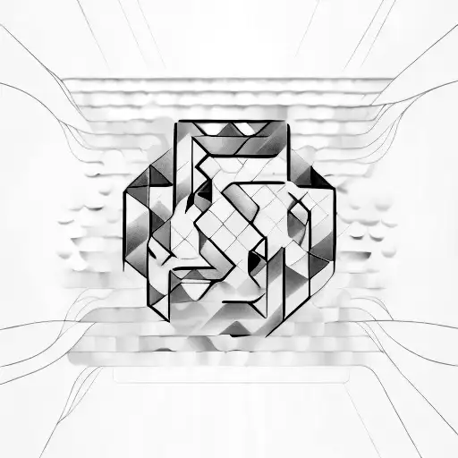 the gold ratio fibinachi symbol but make it more abstract art  tattoo design idea