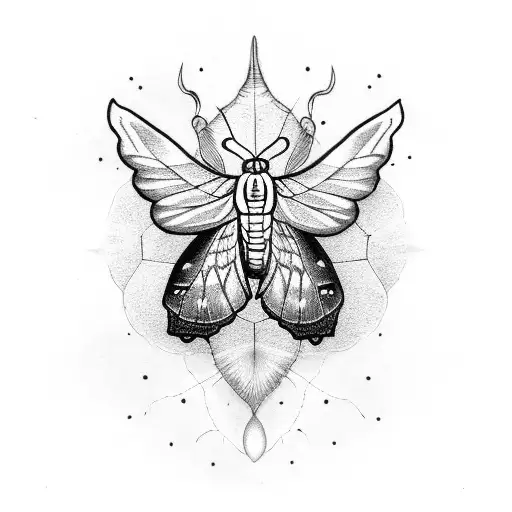 Luna moth death moth broken light bulb candle with flame tattoo design idea