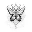 Luna moth death moth broken light bulb candle with flame tattoo design idea