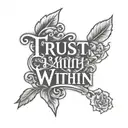 trust within script font hand tattoo tattoo design idea