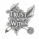 trust within script font hand tattoo tattoo design idea