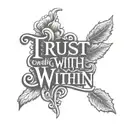 trust within script font hand tattoo tattoo design idea