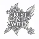 trust within script font hand tattoo tattoo design idea