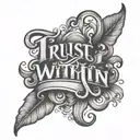 trust within script font hand tattoo tattoo design idea