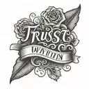 trust within script font hand tattoo tattoo design idea