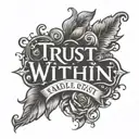 trust within script font hand tattoo tattoo design idea
