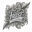trust within script font hand tattoo tattoo design idea