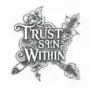 trust is within script font hand tattoo tattoo design idea