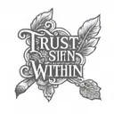 trust is within script font hand tattoo tattoo design idea