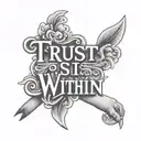 trust is within script font hand tattoo tattoo design idea
