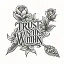 trust is within script font hand tattoo tattoo design idea