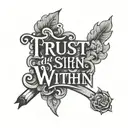 trust is within script font hand tattoo tattoo design idea