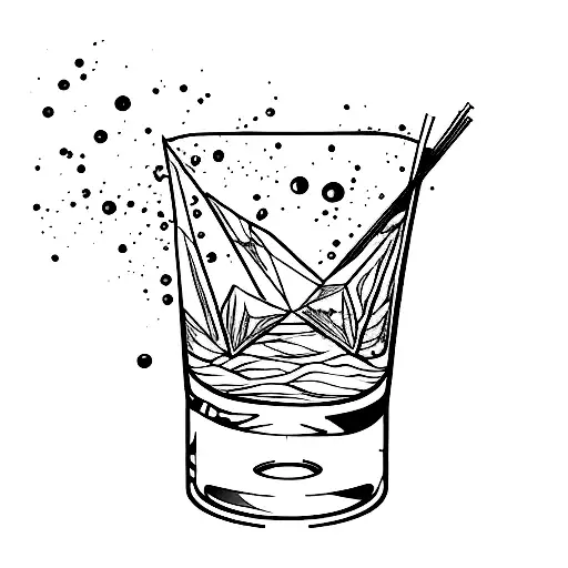 broken cocktail glass  tattoo design idea