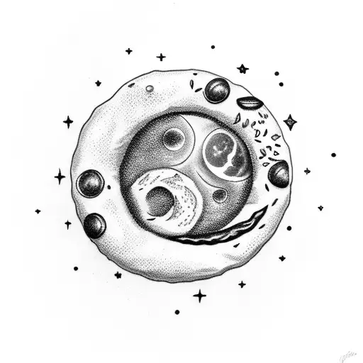 Moon but a bagel with everything on it tattoo design idea