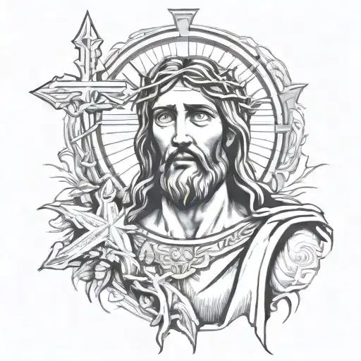 Christ resurrected tattoo design idea
