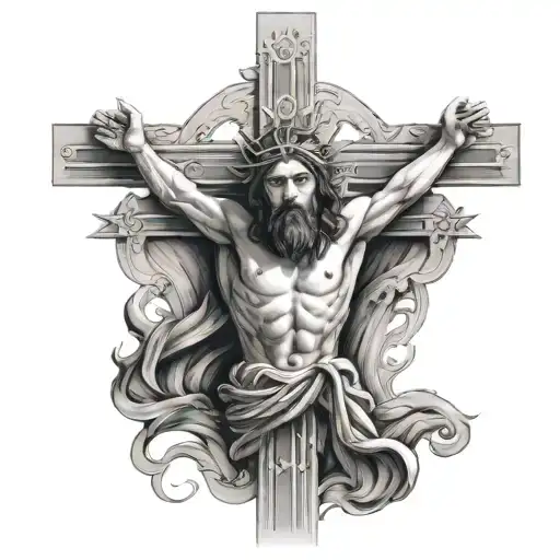 Christ on the cross tattoo design idea