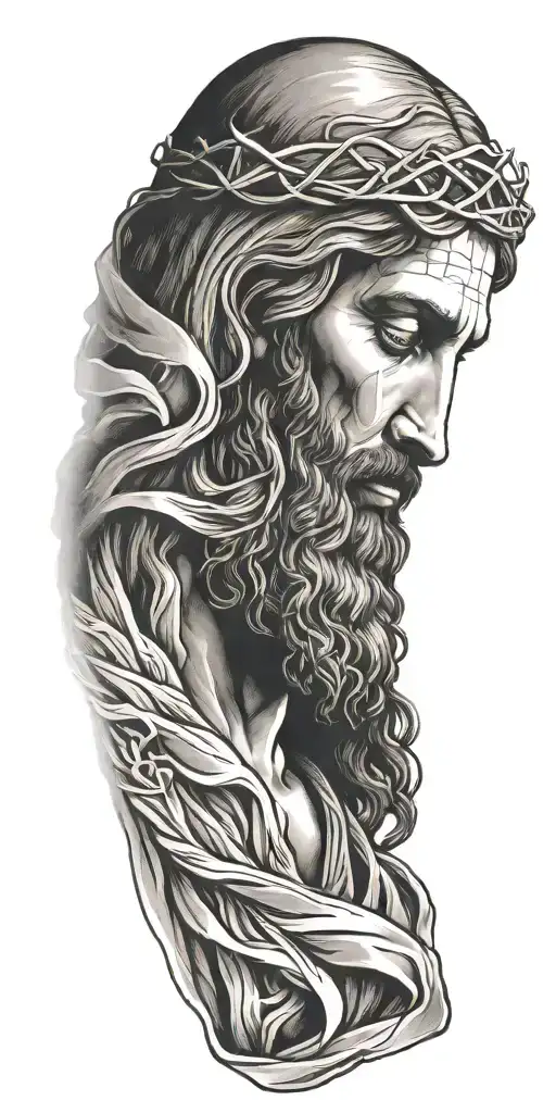 The beautiful life of Jesus Christ tattoo design idea