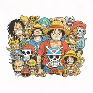 one piece characters tattoo design idea