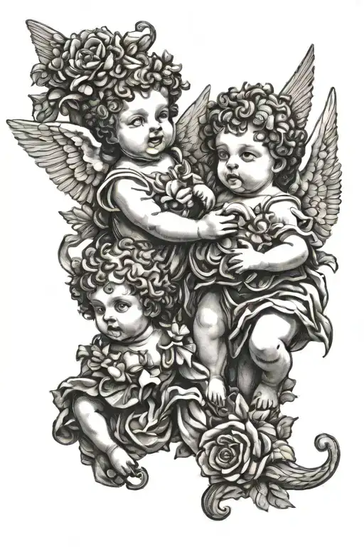 Cherubs tattoo design idea