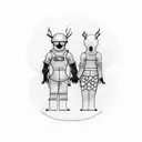 A group of friends holding hands and floating in zero gravity tattoo design idea