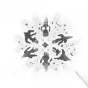 A group of friends holding hands and floating in zero gravity tattoo design idea