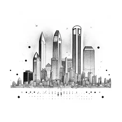 Los Angles City Skyline, and San Diego City Skyline tattoo design idea