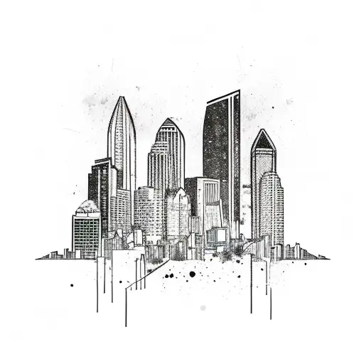 Los Angles City Skyline, and San Diego City Skyline tattoo design idea