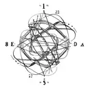 DNA strand with latitude and longitude coordinates intertwined tattoo design idea