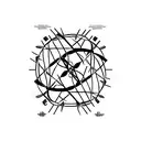 DNA strand with latitude and longitude coordinates intertwined tattoo design idea