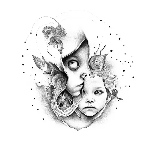 something to symbolise the child you aborted and a friend who died tattoo design idea