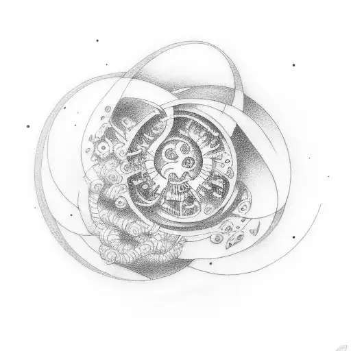 death and life circle or life tattoo design idea